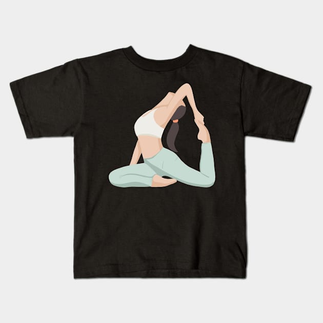 Pilates instructor doing yoga and meditation Kids T-Shirt by TheDesigNook